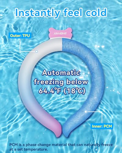 Neck Cooling Tube Wraps Ice Ring Neck Cooler Personal Ice Pack Wrap for Hot Weather Gel Reusable Wearable Gel Cooling for ...