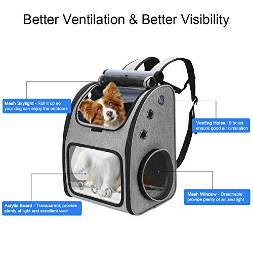 COVONO Expandable Pet Carrier Backpack for Cats, Dogs and Small Animals, Portable Pet Travel Carrier, Super Ventilated Des...