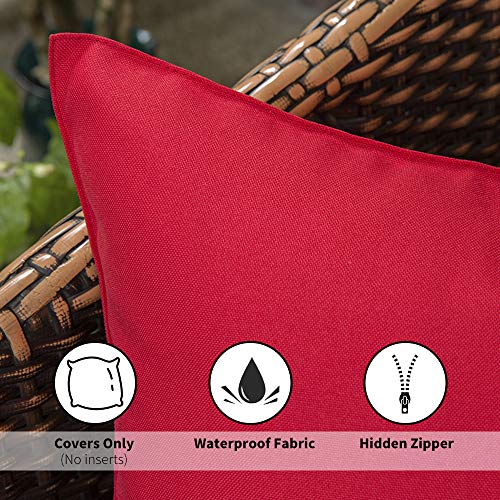 MIULEE Pack of 2 Decorative Outdoor Waterproof Pillow Covers Square Garden Cushion Sham Throw Pillowcase Shell for Spring ...