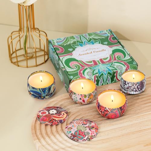 4 Pack Scented Candles Gifts for Women 10oz Home Scented Candles 100Hours Aromatherapy Candle Gifts Set Soy Wax Candles fo...