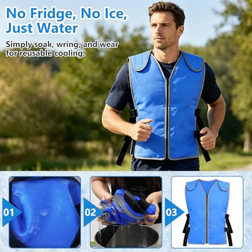 Loxiia Evaporative Cooling Vest for Men & Women, Water-Activated Cooling Vest for Hot Weather
