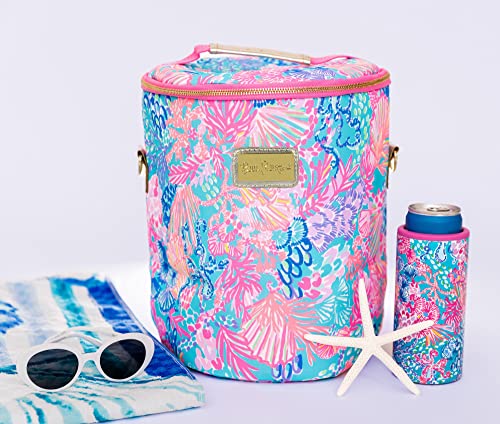 Lilly Pulitzer Insulated Soft Beach Cooler with Adjustable/Removable Strap and Double Zipper Close