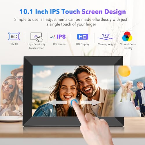 Uhale 10.1" Digital Picture Frame with 32GB Storage Support SD Card, Electronic Photo Frames with 1280x800 HD IPS Touch Sc...