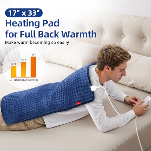 Comfytemp Extra Large Heating Pad for Back & Period, 33''x 17'' King Size FSA Eligible Pack, Birthday Gifts for Women Men ...