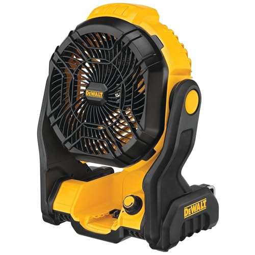 DEWALT 20V MAX Portable Fan, Battery Powered Rechargeable Cordless Shop Fan, Up to 4.5 Hrs Runtime, Variable Speed, 650 CF...