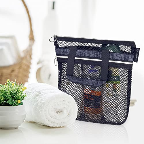 DV Lifestyle Mesh Shower Bag 10.2x9.9'' Quick-Dry Caddy with Zipper & 2 Pockets. Portable Toiletry Tote for Bathroom, Gym,...