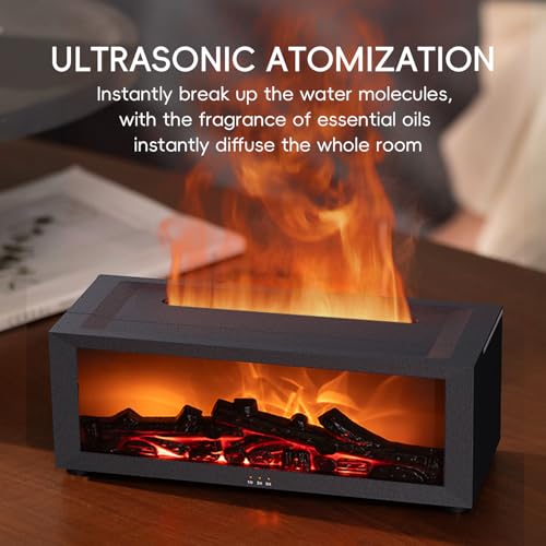 YALEDI Essential Oil Diffuser, 7 Colors Fireplace Flame Fire Oil Diffuser, 150ml Ultrasonic Aromatherapy Humidifier, Scent...
