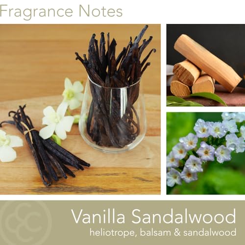 Carolina Vanilla Sandalwood Scented Candle, 16 oz Wellness Relaxing Aromatherapy Candle, 2 Wick White Jar Soy Blend Wax, C...