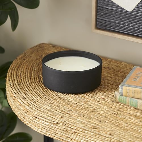 Deco 79 Metal Decorative Candle Creamy Vanilla Swirl Scented Textured 22oz 3 Wick Aromatherapy Candle with White Wax, Wax ...