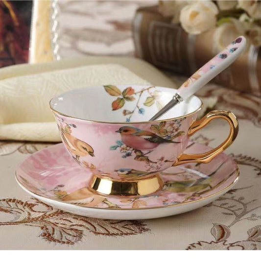 Creative Coffee Ceramic Cup And Saucer European-style Fresh And Chic Tea Set