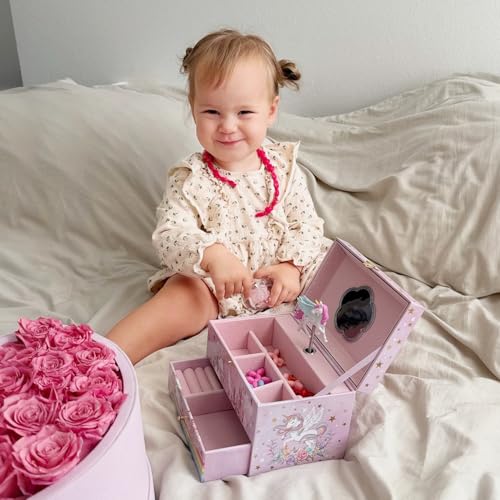 ProCase Children's Jewelry Box, Kids Jewelry Organizer with Unicorn for Little Girls, Jewelry Case Gift for Toddler Age 2 ...