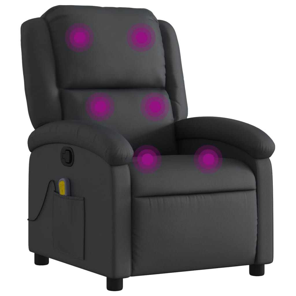 Massage Chair Recliner Genuine Leather   Massage Chair Recliner Dark Brown