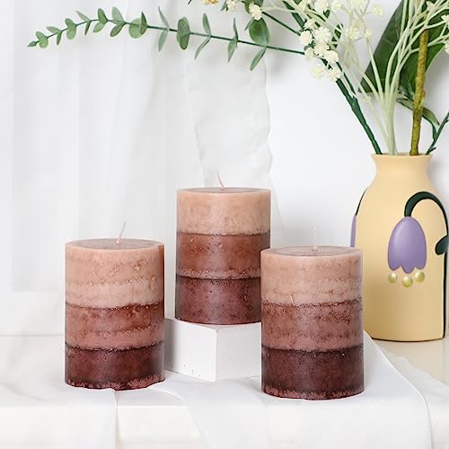 Cafemoon Coffee Pillar Candles, Aromatherapy Scented Candles, 35+ Hours Burn Long Lasting, Set of 3 Tall 3x4 Inch Dripless...