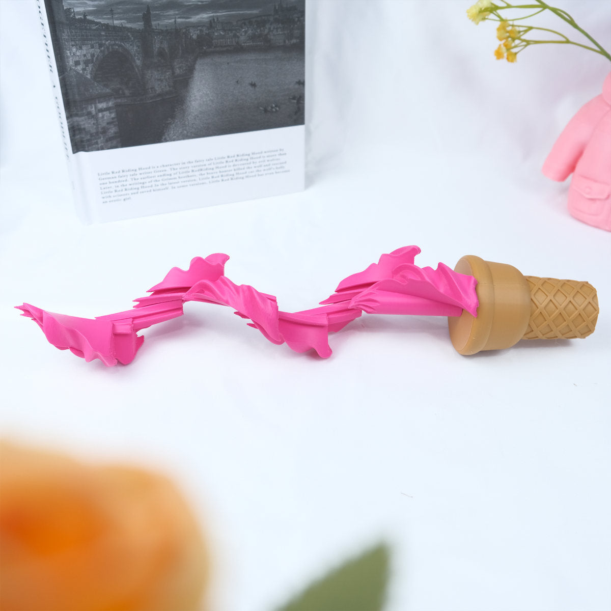 3D Printed Deformable Ice Cream Sword Ornament, Creative Twist Ice Cream Cone Decor Prop