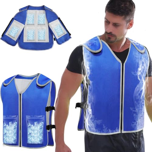 NJDGF Cooling Vest for Men Women - Ice Cold Vest with 20 Ice Pack, Adjustable Cool Vest for Hot Weather Work