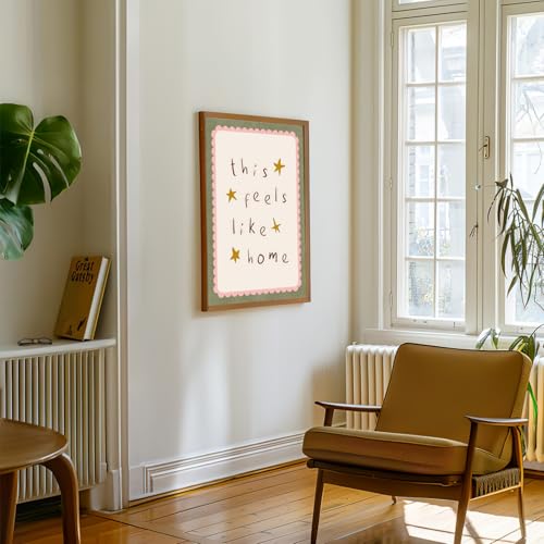 KAQNMY Minimalist Wall Art Poster Warm Healing and Cozy Home Decor Print Cute Family Sign Wall Art This Feels Like Home Pr...