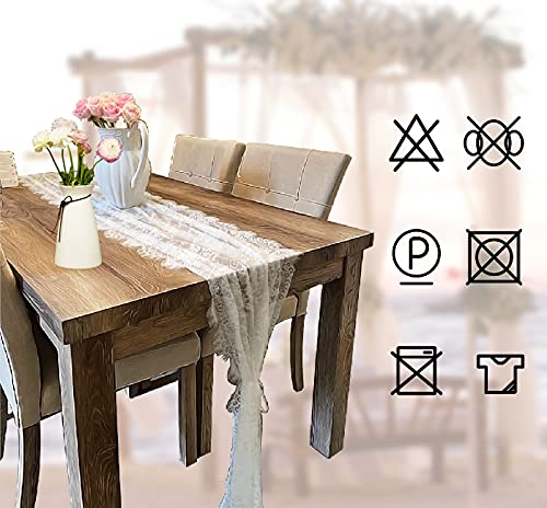 3 Pcs White Lace Table Runner 14 x 120 Inch Embroidered Boho Table Runner for Wedding Party Bridal Shower Decorations Vint...
