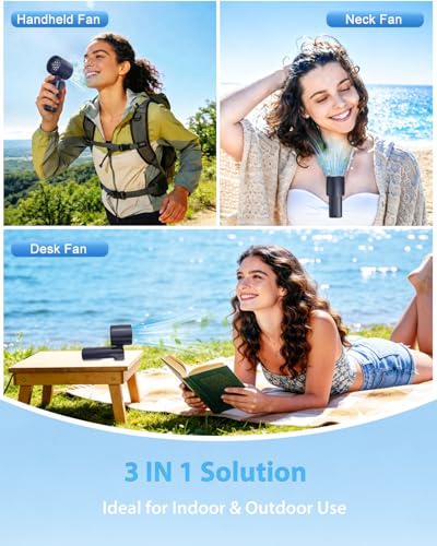 Ouddy Mode Hand Held Fan Rechargeable, Ice Cooling Travel Portable Fan, Up to 13Hrs Foldable Pocket Handheld Turbo Fans fo...