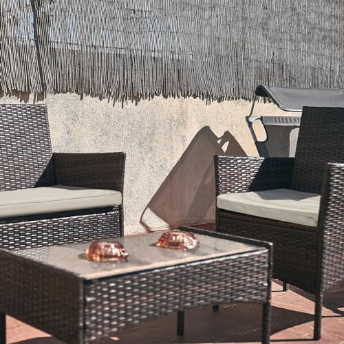 Lounsweer 3 Pcs Outdoor Cushion Covers Patio Cushion Replacement Covers 2 Covers 18 x 18 x 2 and 1 Cover 42 x 18 x 3 for P...