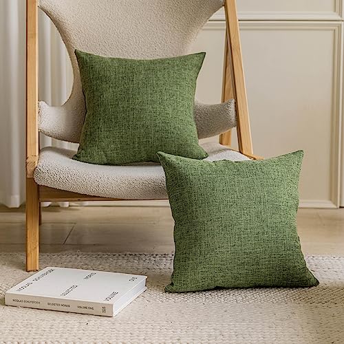 Home Brilliant 2 Pack Lined Linen Solid Textured Large Throw Euro Pillow Sham 26x26 Cushion Spring Pillow Cover for Couch ...