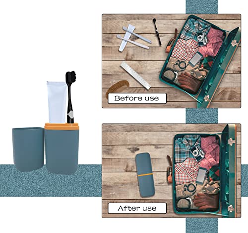 Travel Toothbrush Cup Case, Toothbrush Travel Container Portable Travel Toothbrush Holder Toothpaste Storage for School Ca...