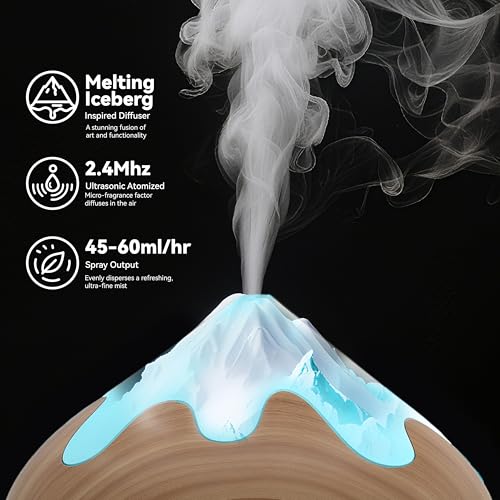 GLOXA 500ML Essential Oil Diffuser, Aromatherapy Diffuser with Remote Control, Multifunctional Air Diffusers for Home Offi...