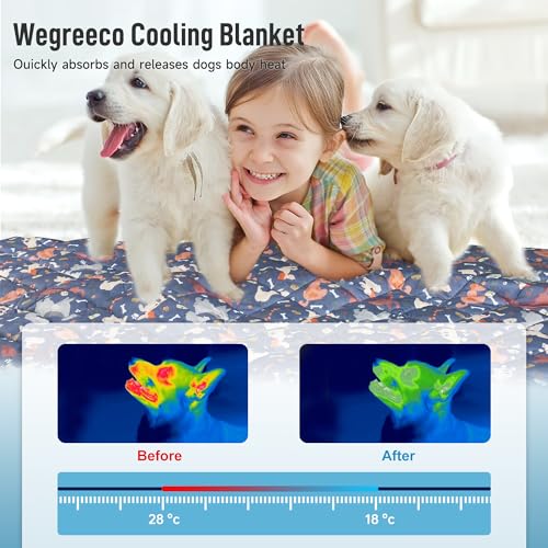 wegreeco Pet Dog Cooling Mat for Cats,Lightweight Bed Outdoor Cooling Blanket for Dogs and Cats,Small Medium Large Puppy C...