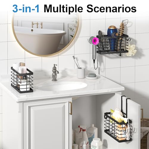 Sevenblue Hair Tool Organizer, 2026 Upgraded 3-in-1 Universal Hair Dryer Holder, Adjustable Height Metal Blow Dryer Holder...