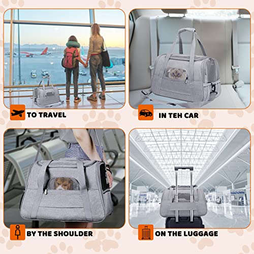 Pet Carrier Bag Airline Approved Up for Cats and Dogs Up to 20LBs, Soft Cat Carrier Dog Carrier Travel Kitten Carrier with...
