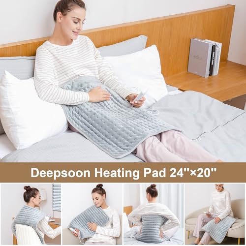 Deepsoon Heating Pad,Electric Heating Pads for Back,Neck,Moist Heating Pad for Abdomen Shoulder Knee Legs,Dry/Moist Heat&A...