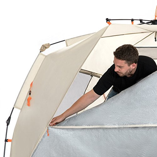 Easthills Outdoors Instant Shader Deluxe XL Beach Tent Easy Up 99" Wide for 4-6 Person Sun Shelter - Extended Zippered Por...