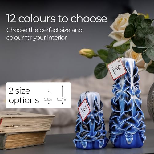 Carved Candles - Handmade Decorative Large Candle – Tall Long Burning Cute Spiral Candle for Women – for Home Decor, Cozy ...