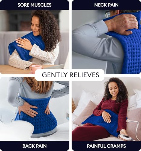 GENIANI Electric Heating Pad for Back Pain & Cramps Relief, Electric Throw, Auto Shut Off, Machine Washable, Moist Heat Pa...