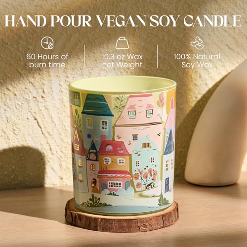 M&SENSE Moss Amber Candles for Home Scented - 10.2 oz Soy Wax Candles Non Toxic 60 Hours Long Burning Funny Candles Home D...