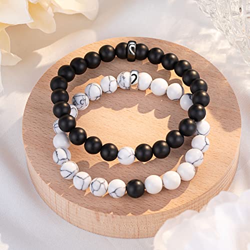 UNGENT THEM Matching Couple Ring Bracelets for Boyfriend Girlfriend Husband Wife Valentines Anniversary Birthday Engagemen...