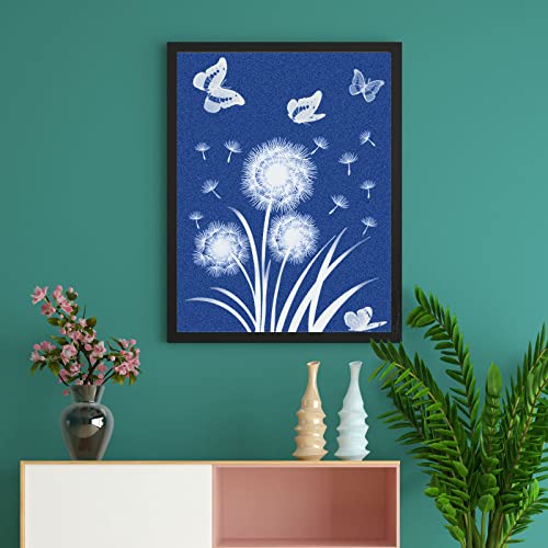 Sun Print Paper Kit Cyanotype Paper, 24 Sheets Cyanotype Papers with 1 Sheet Acrylic Panel, High Sensitive Nature Sun/Sola...