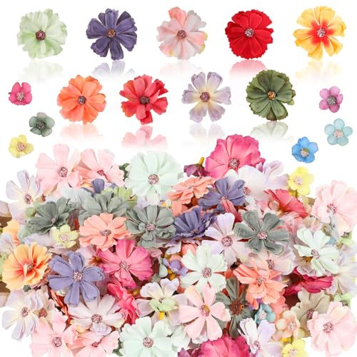 FOIMAS 150pcs Mini Faux Flower for Crafts,Artificial Flower Heads Daisy Peony Flower Decor for Craft Garland Wedding Home ...