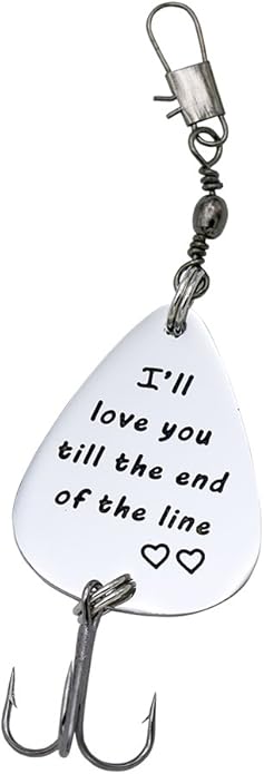 Melix Home Gift for Boyfriend Husband I'll Love You Till The End of The Line Fishing Lures Christmas Valentines's Day Hoo...