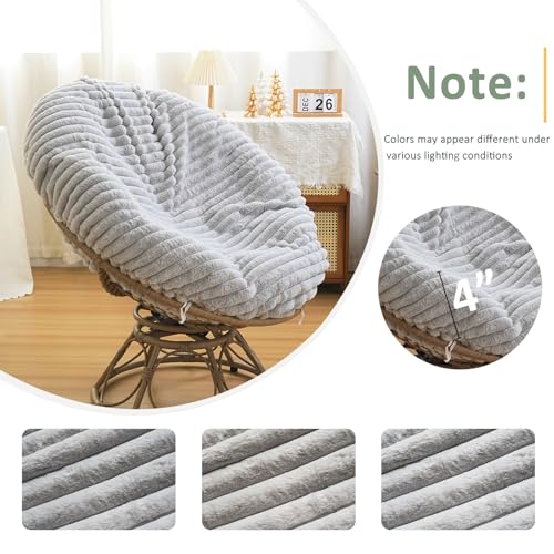 Homlazeezy Papasan Chair Cushion Cover Only 50"x50", Removable Slipcover Without Cushion, Soft Faux Fur Cushion Covers wit...