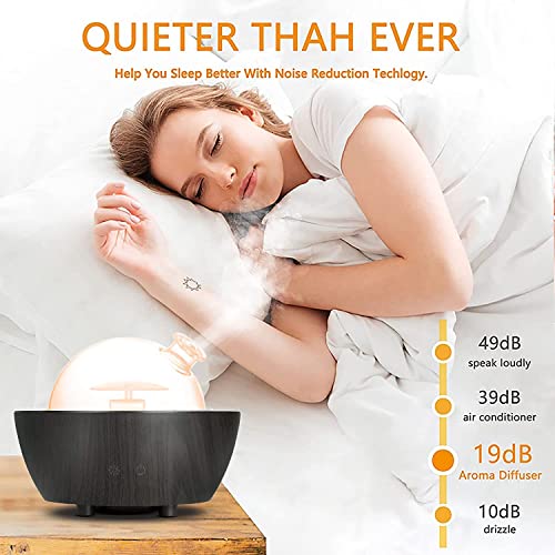 280ml Glass Essential Oil Diffuser Aromatherapy Diffusers Ultrasonic Cool Mist Humidifier with 2 Mist Modes & 7 Color LED ...