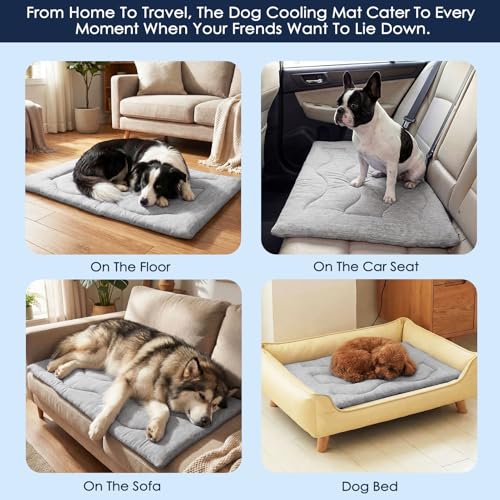 ASENKU Dog Cooling Mat, Portable & Durable Cooling Mat for Dogs, Summer Anti-Slip Breathable Cooling Bed for Medium-Large ...