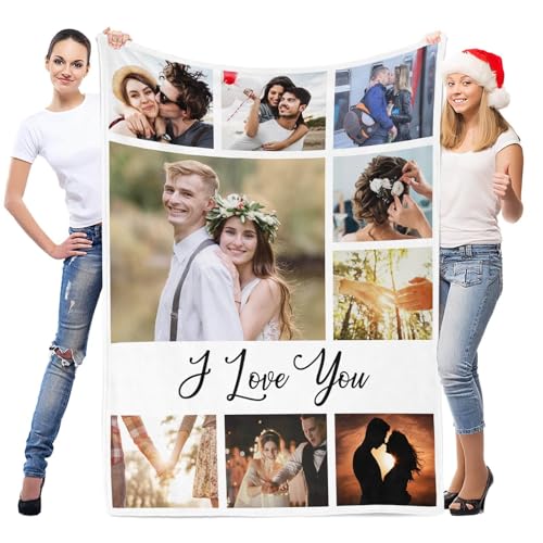 inkArts Personalized Anniversary Couple Gifts for for Her & Him, Custom Blanket with Photo, Personalized Photo Blanket, Cu...