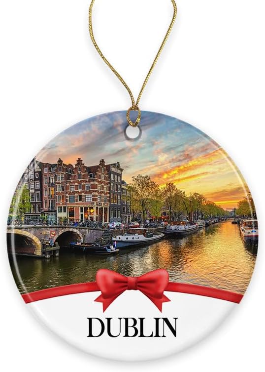 TunlaStore Dublin Christmas Ornament, Christmas Ornaments Travel Souvenir Collection Gift for Family, Christmas Tree Ornam...
