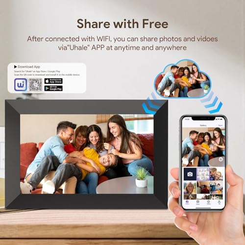 Uhale Digital Picture Frame, 10.1-inch High Definition Touch Screen, 16GB Memory, Digital Photo Frame with Automatic Rotat...