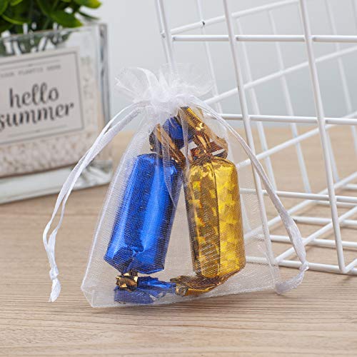 MOTYAWN 100pcs White Organza Bags 2x3 inch Sheer Drawstring Gift Bags Jewelry Pouches Wedding Party Christmas Favor Gift B...