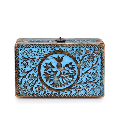 BHAVATU |Wooden Jewelry Box, Tarot Box, Celestial Home Decor, Witch Box, Tree of Life, Trinket Box |Size- 8" x 5" x 2.5",|...