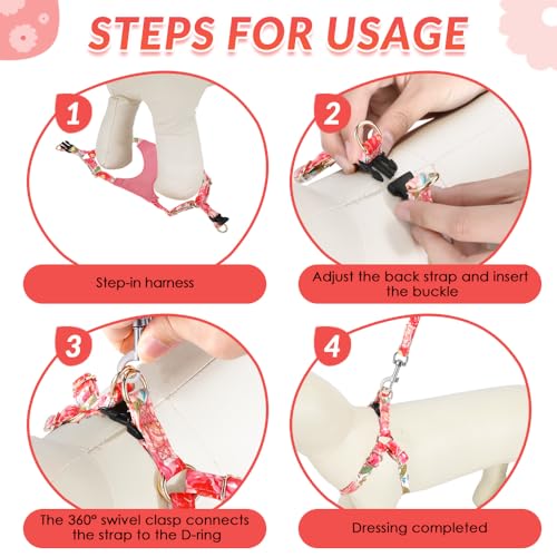 SlowTon Dog Harness Small Sized Dog - Soft XXS Dog Harness and Leash Set No Pull No Chock, Adjustable Lightweight Puppy Ha...