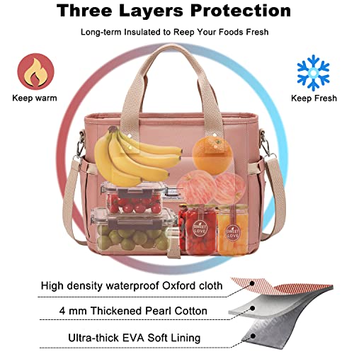 Weitars Lunch Bag for Women Work,Insulated Lunch Box Extra Large Lunch Tote Bag,Wide-Open Tote Cooler Bag With Removable S...