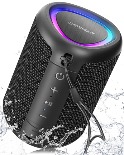 Portable Bluetooth Speaker Beach Vacation Essentials: Powerful Crystal Clear Sound/Dynamic Light/IPX5 Waterproof/All Day P...