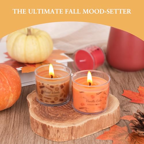 Fall Candles Bulk, 12 Pack Scented Candles for Home, Candle Set for Women, Small Soy Candles Scent of Pumpkin Vanilla Cara...